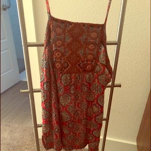 Lucky Brand embroidered Red Top Medium